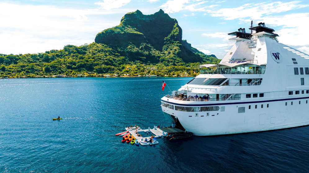 Kayak, paddleboard or stretch out on floating lounges from the Marina at the stern of your yacht.